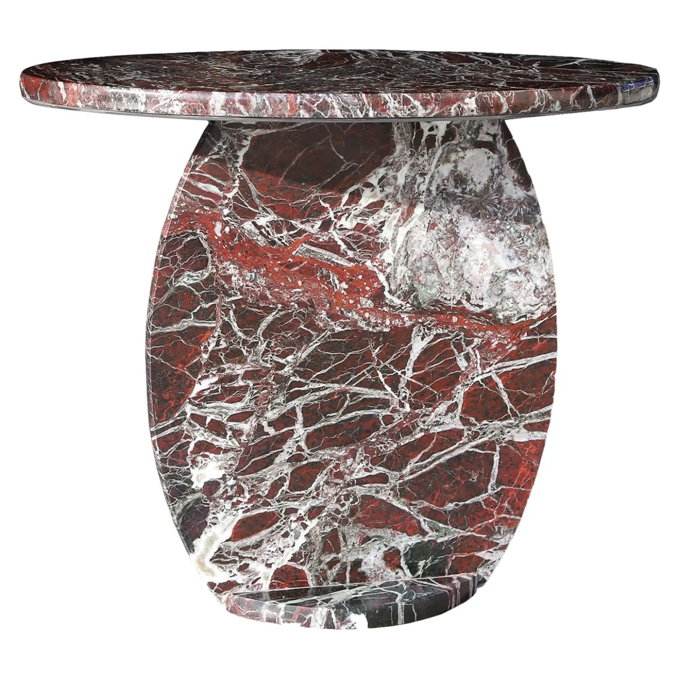 SST023-1 Tavolo da Gioco Ovale in Marmo Rosso Levanto