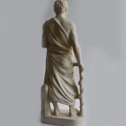 Statua Asclepio-Esculapio in Marmo Bianco Carrara