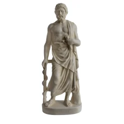 Statua Asclepio-Esculapio in Marmo Bianco Carrara