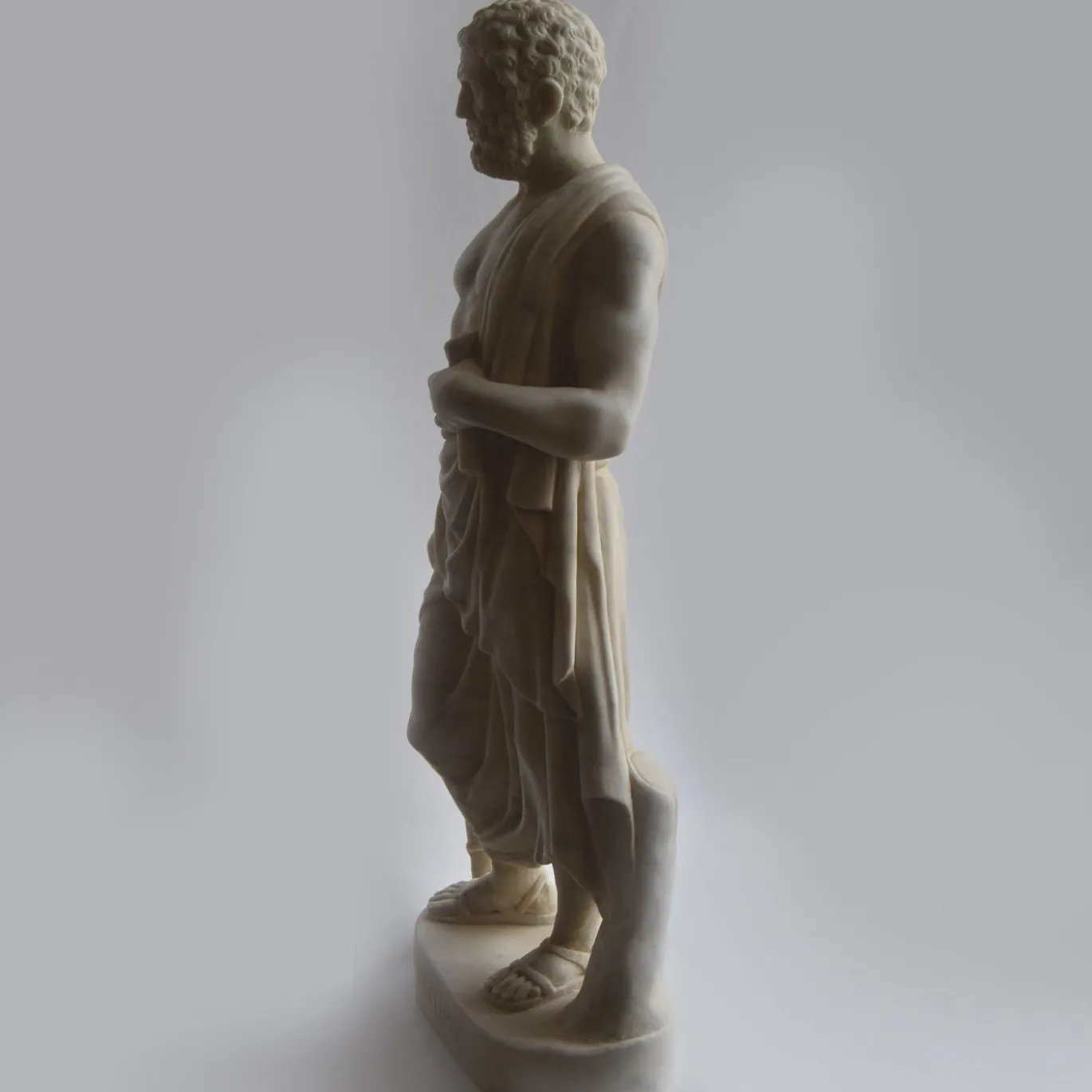 Statua Asclepio-Esculapio in Marmo Bianco Carrara