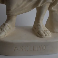 Statua Asclepio-Esculapio in Marmo Bianco Carrara