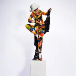 Statua Harlequin Piccola in Ceramica Rossa