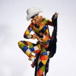 Statua Harlequin Piccola in Ceramica Rossa