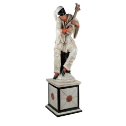 Statua Pulcinella in Ceramica Bianca