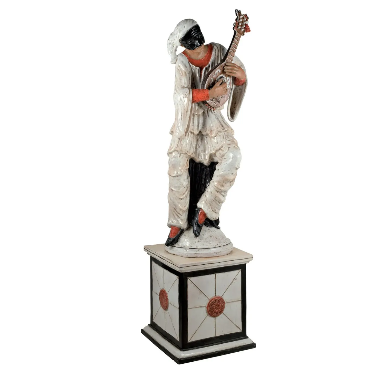 Statua Pulcinella in Ceramica Bianca