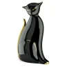 Statuetta Gatto Orientale in Porcellana Nera