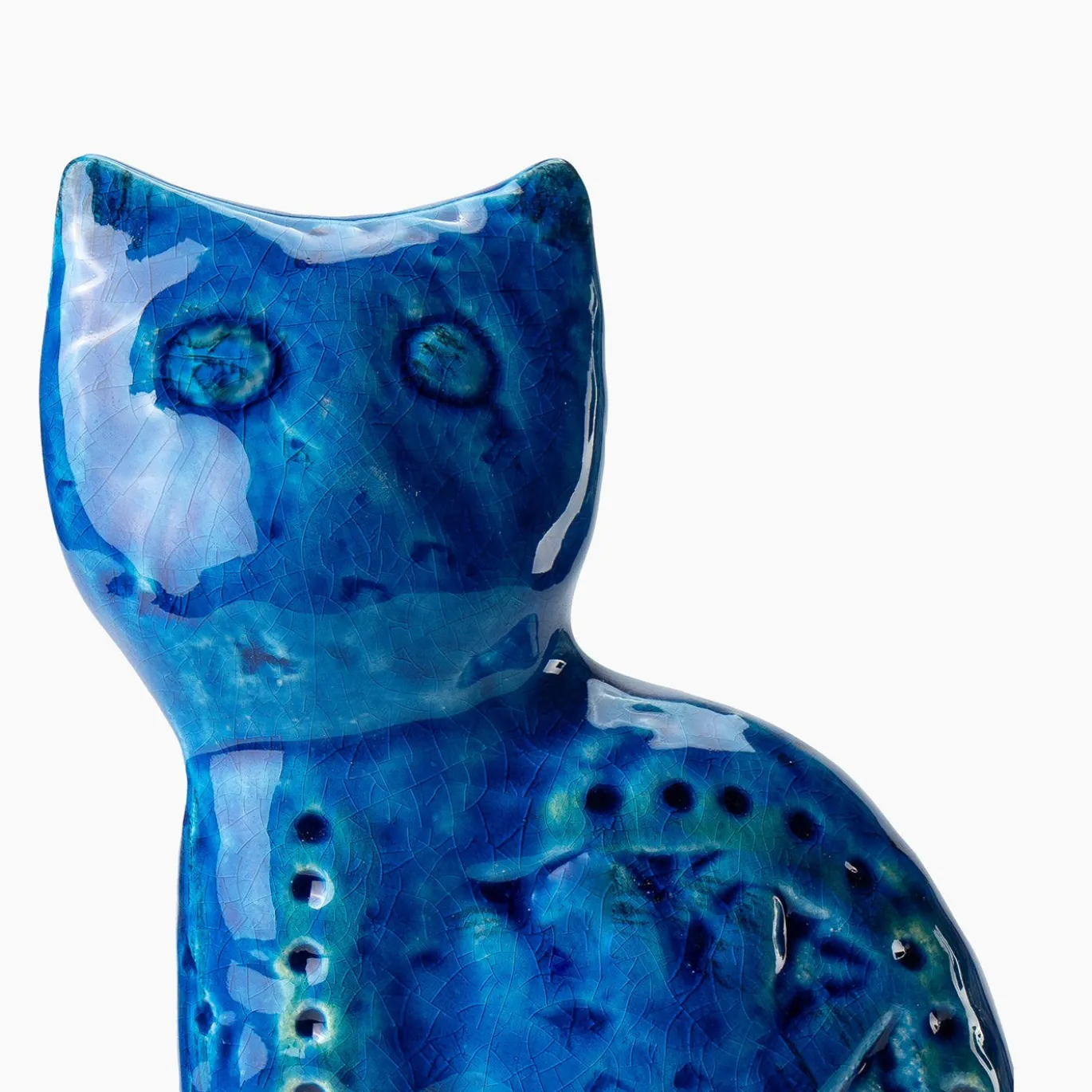 Statuetta Gatto Seduto Blu di Aldo Londi