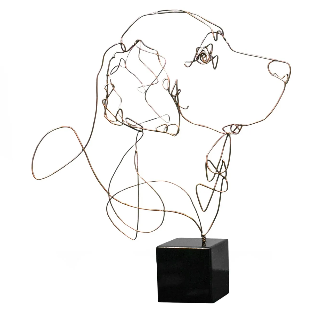 Statuetta Golden Retriever in Bronzo Dorato