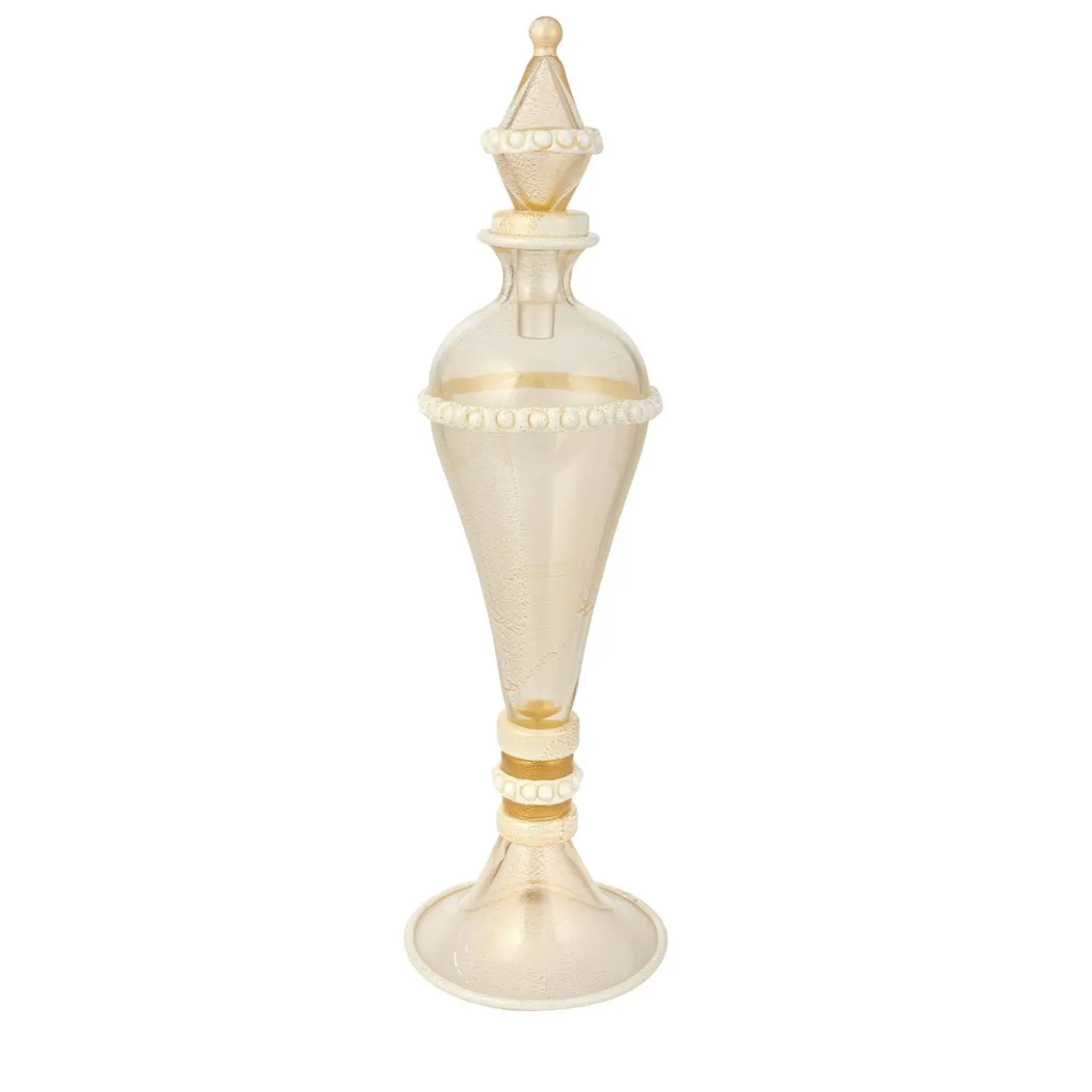 Stmat Vaso con piede in oro e bianco 24 carati con coperchio