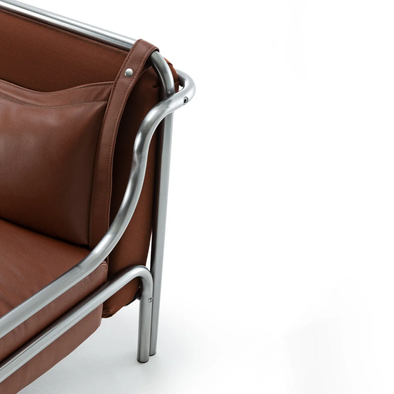 Stringa 1963 Divano da Esterno a Tre Posti in Pelle Terracotta di Gae Aulenti