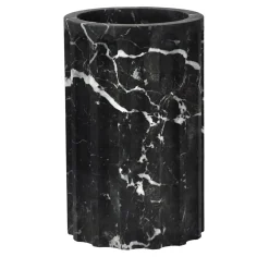 TAN Vaso a colonna in marmo Marquina nero satinato