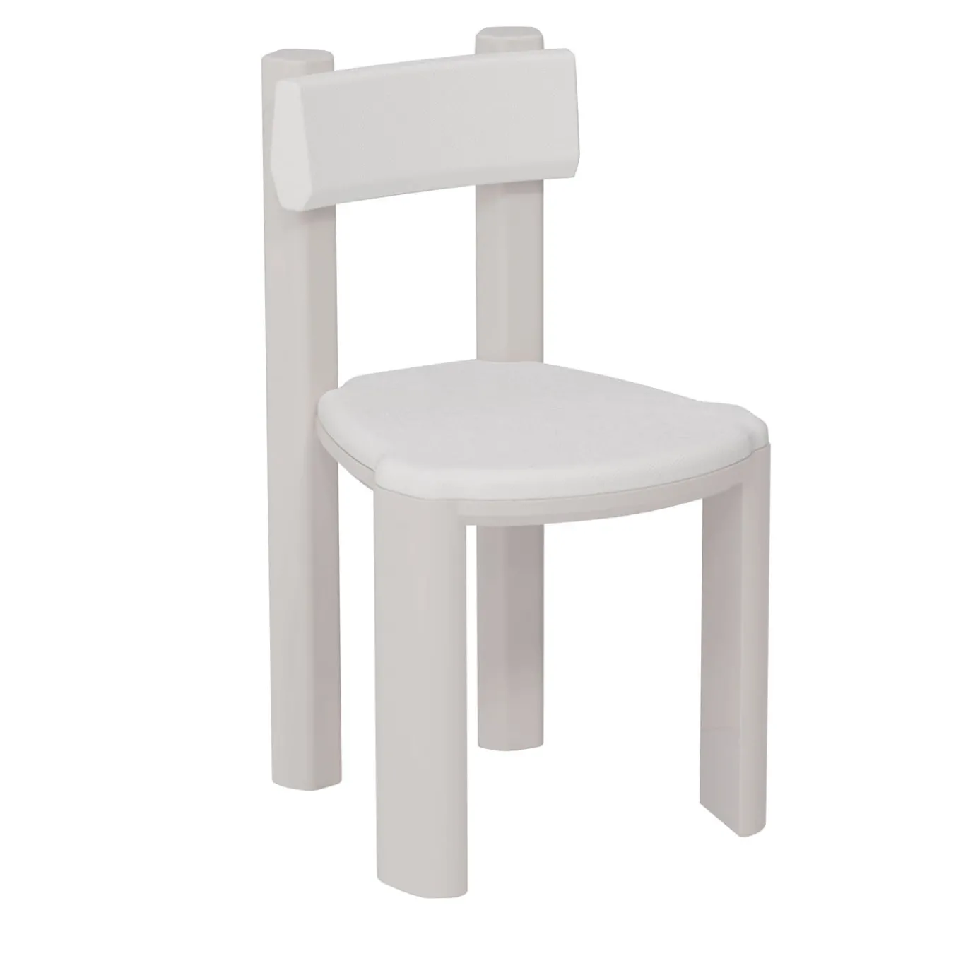 Taoto White Leather And Glossy Tortora Wood Dining Chair