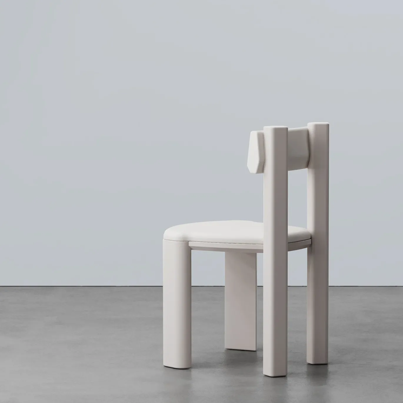 Taoto White Leather And Glossy Tortora Wood Dining Chair