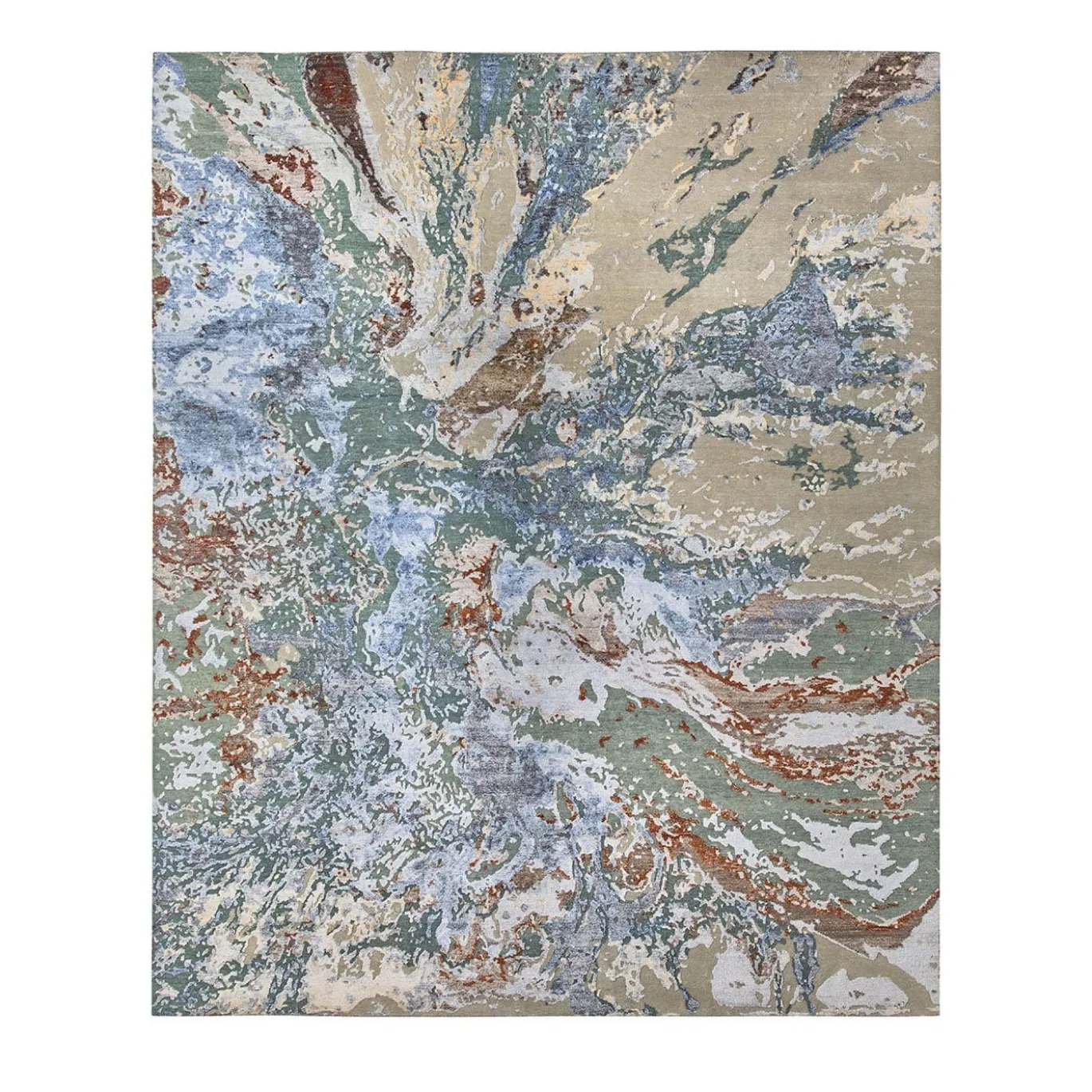Tappeto annodato a mano Diva grey/beige