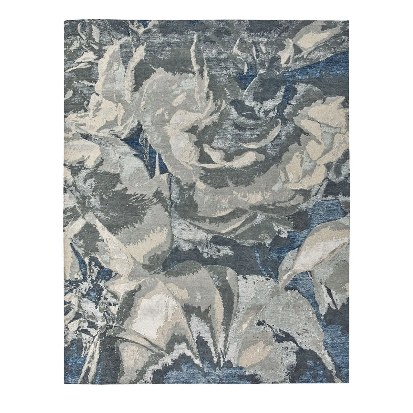 Tappeto annodato a mano Diva silver/grey