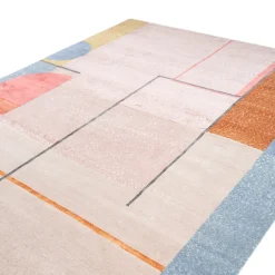 Tappeto Annodato A Mano Old Rose & Twilight Blue