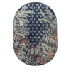 Tappeto Annodato A Mano Peacoat & Old World Blue Oval