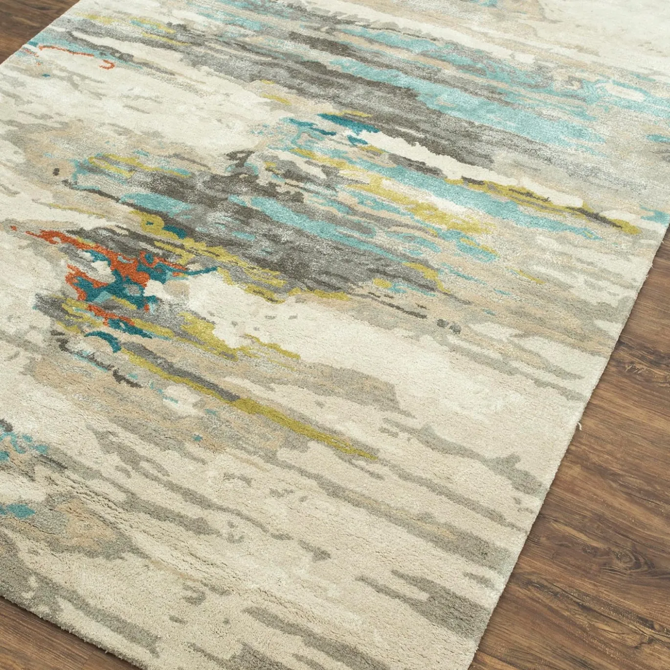 Tappeto Astral Voyage Antique White & Light Turquoise annodato a mano