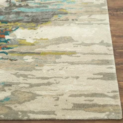 Tappeto Astral Voyage Antique White & Light Turquoise annodato a mano