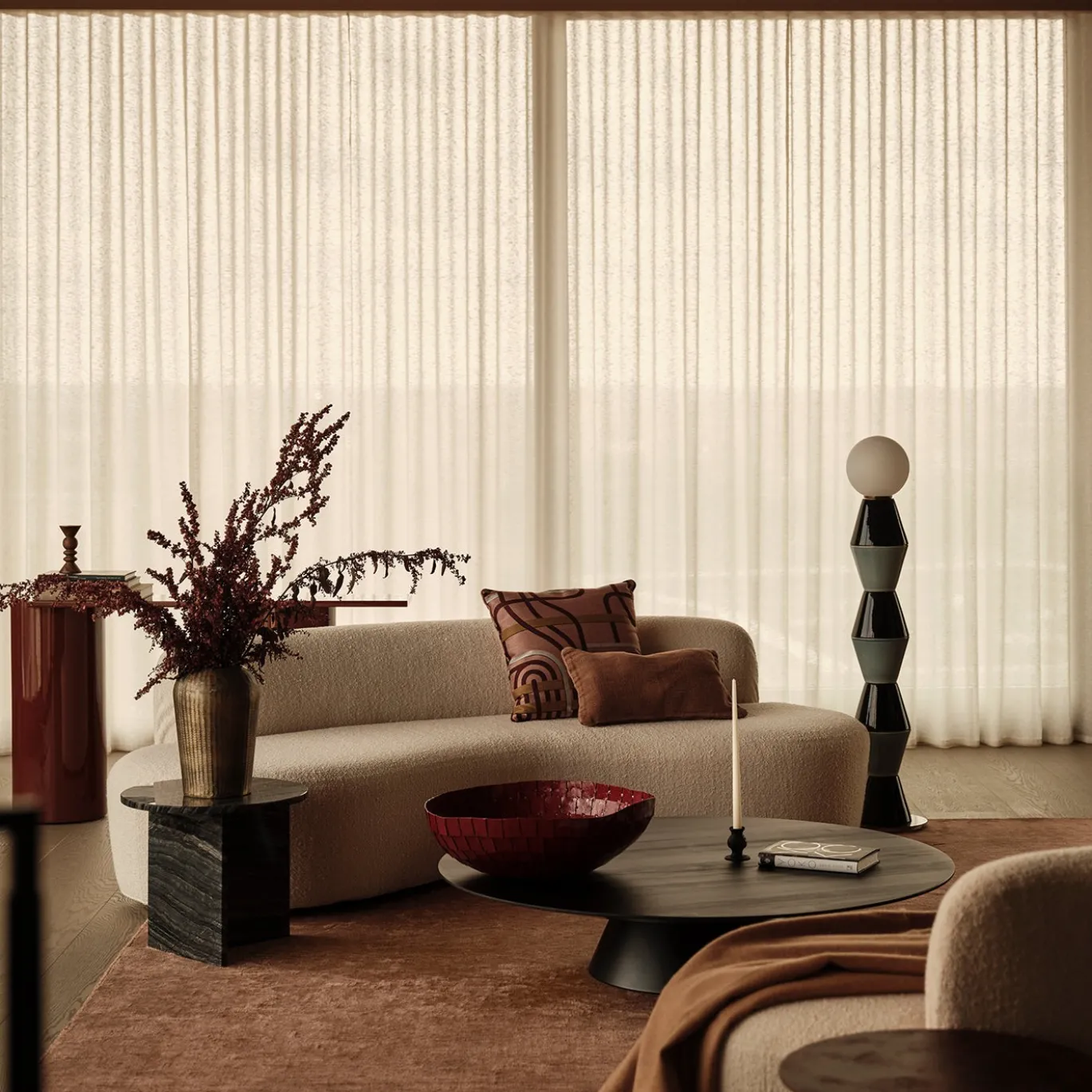 Tappeto Bamboo Shaded rettangolare in seta di bamboo Bronzo