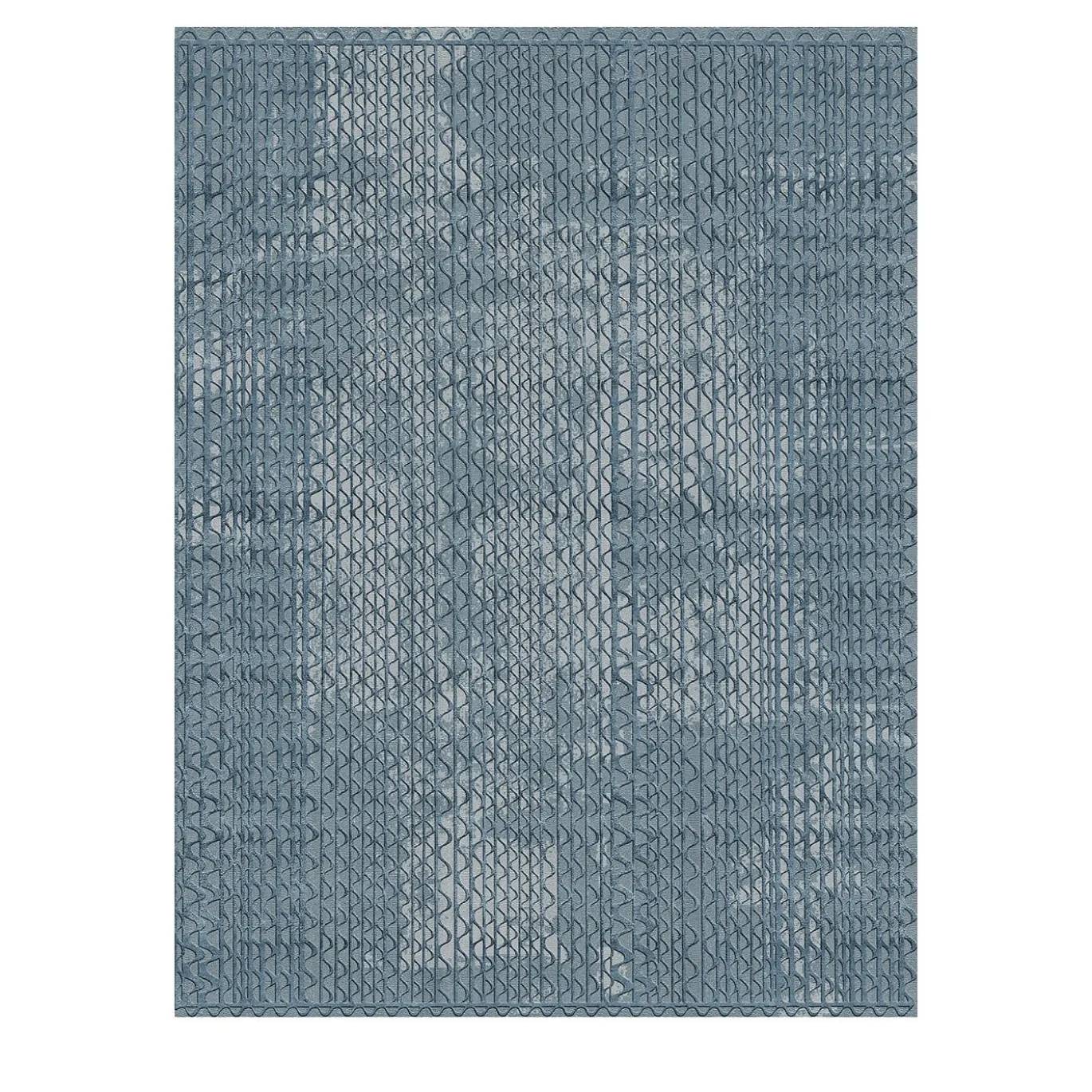Tappeto blu rettangolare Triple Waves di Lorenza Bozzoli