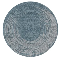 Tappeto blu rotondo Triple Waves di Lorenza Bozzoli