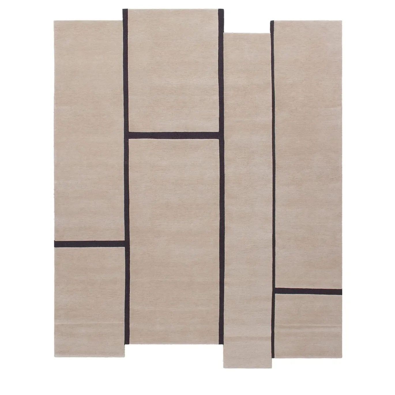 Tappeto Campiture beige e nero di Elisa Ossino
