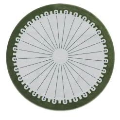 Tappeto CoDeco rotondo grigio e verde in lana e tencel di Marcante-Testa #2