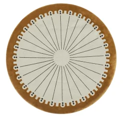 Tappeto CoDeco rotondo in lana e tencel oro e beige di Marcante-Testa #4