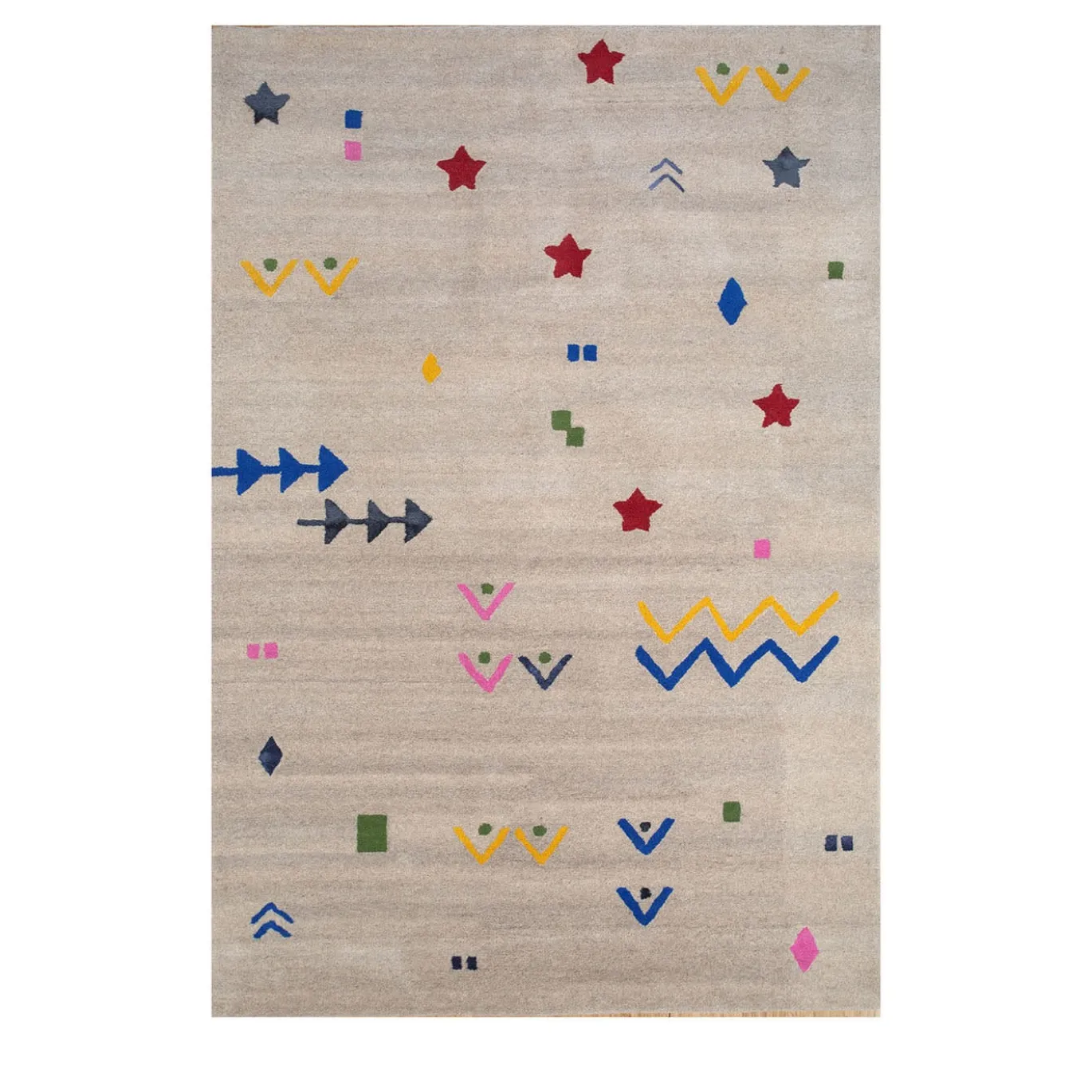 Tappeto Confetti Creamy White Inky Sea, tessuto a mano