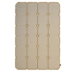 Tappeto Cut Out Beige in lana della Nuova Zelanda e tencel di Marcante-Testa