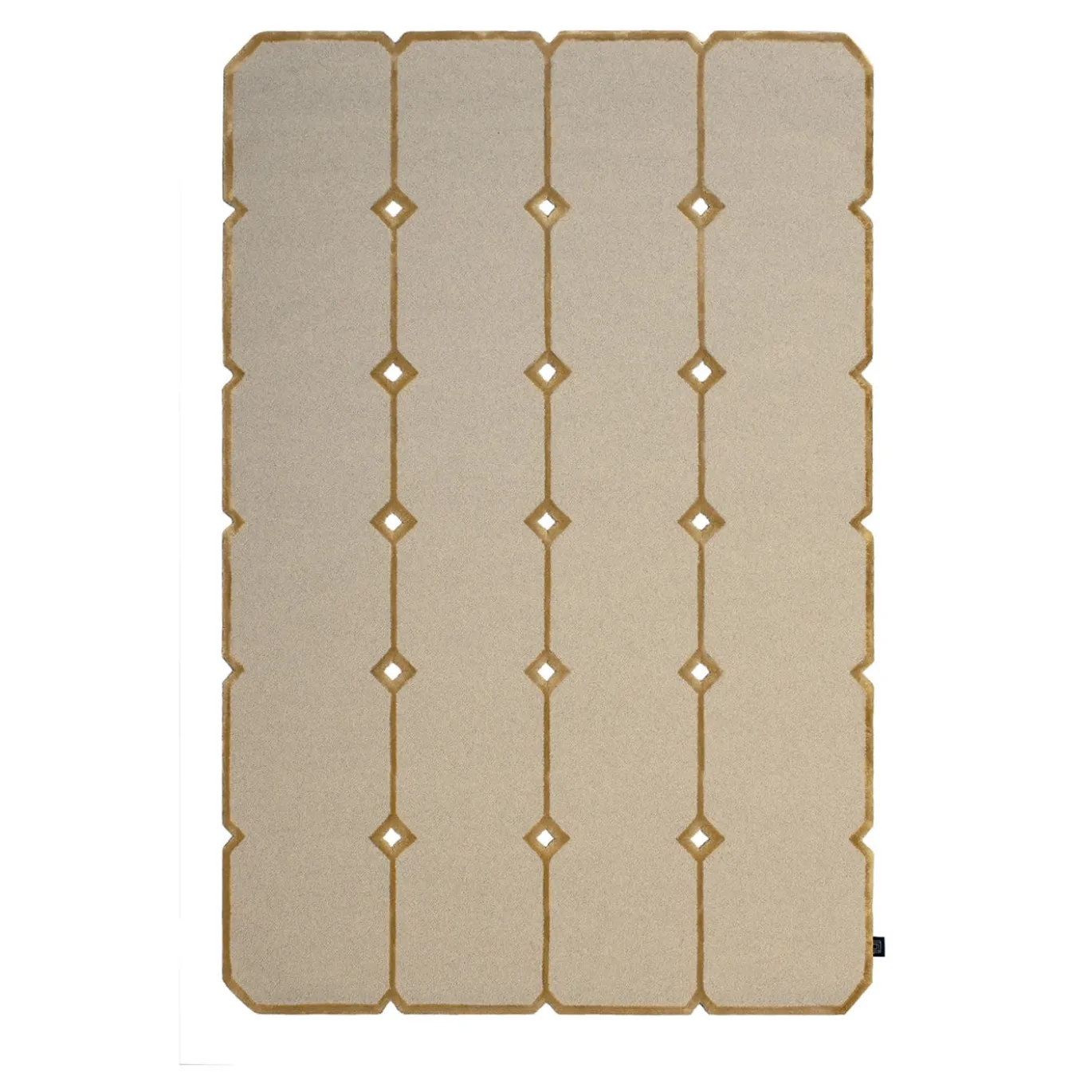 Tappeto Cut Out Beige in lana della Nuova Zelanda e tencel di Marcante-Testa