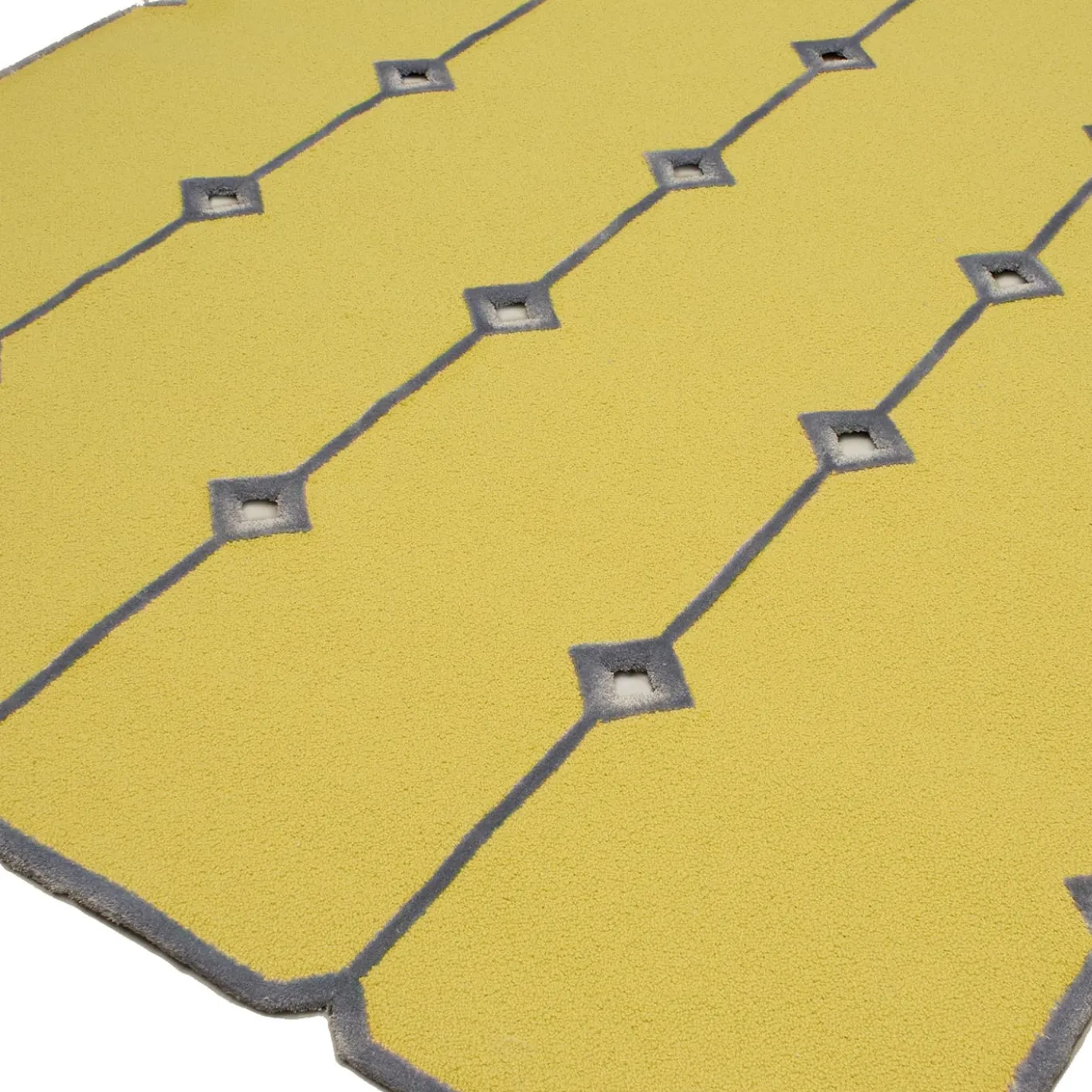 Tappeto Cut Out Giallo in Lana della Nuova Zelanda e Tencel di Marcante-Testa