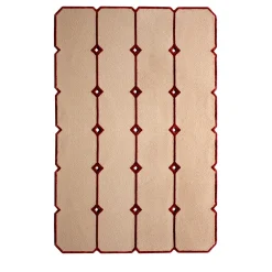 Tappeto Cut Out in lana della Nuova Zelanda e tencel rosa pallido di Marcante-Testa