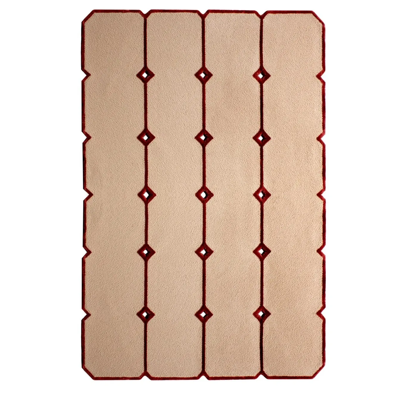 Tappeto Cut Out in lana della Nuova Zelanda e tencel rosa pallido di Marcante-Testa