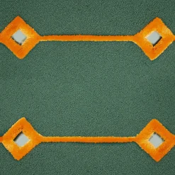 Tappeto Cut Out Verde in lana della Nuova Zelanda e tencel di Marcante-Testa