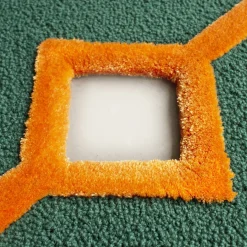 Tappeto Cut Out Verde in lana della Nuova Zelanda e tencel di Marcante-Testa