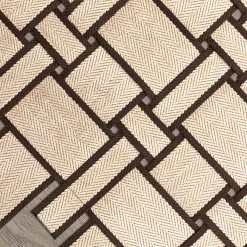 Tappeto da esterno rettangolare beige Dama Chevron