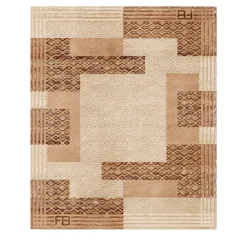 Tappeto 'Deco' di ispirazione Art Deco nei toni del beige e del marrone