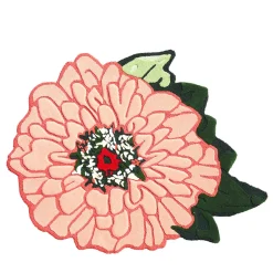 Tappeto Doktor Zinna Flower Rosa di Ken Scott