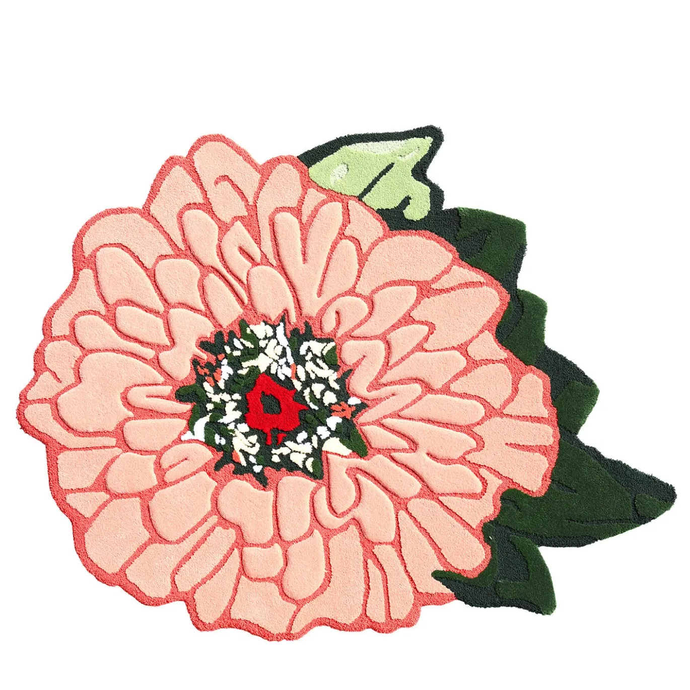 Tappeto Doktor Zinna Flower Rosa di Ken Scott