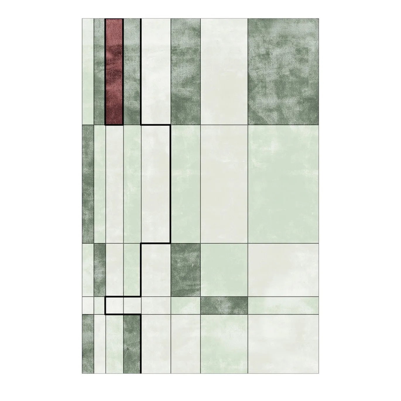 Tappeto Faces Reloaded Marked Green #1 di Dainelli Studio