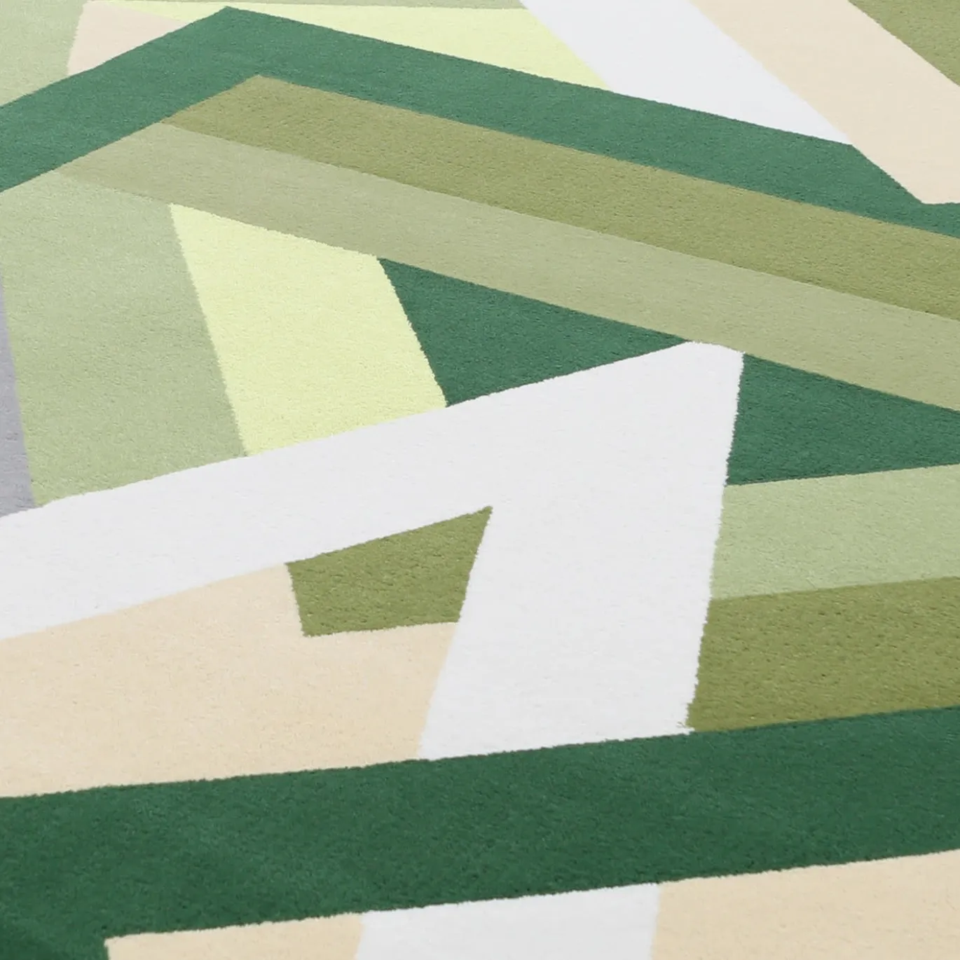 Tappeto Fannie geometrico in Lana della Nuova Zelanda Verde di Ken Scott