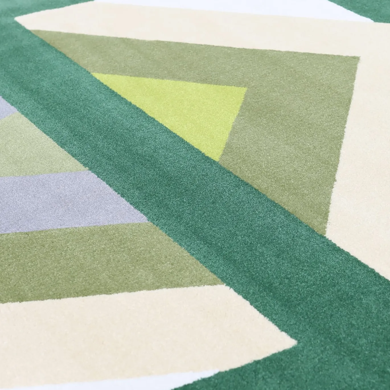 Tappeto Fannie geometrico in Lana della Nuova Zelanda Verde di Ken Scott