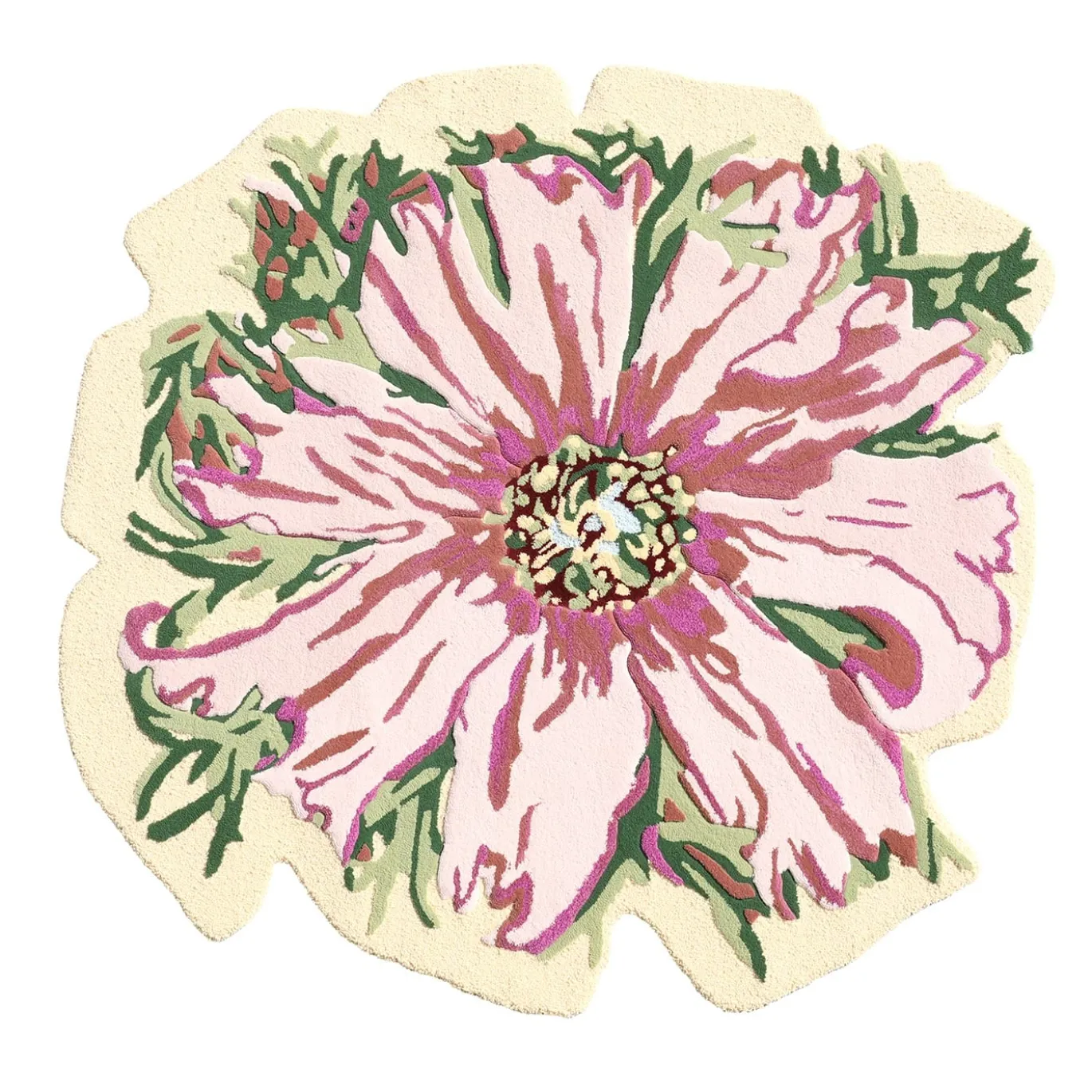 Tappeto Frida Flower in lana e lino della Nuova Zelanda policromo di Ken Scott