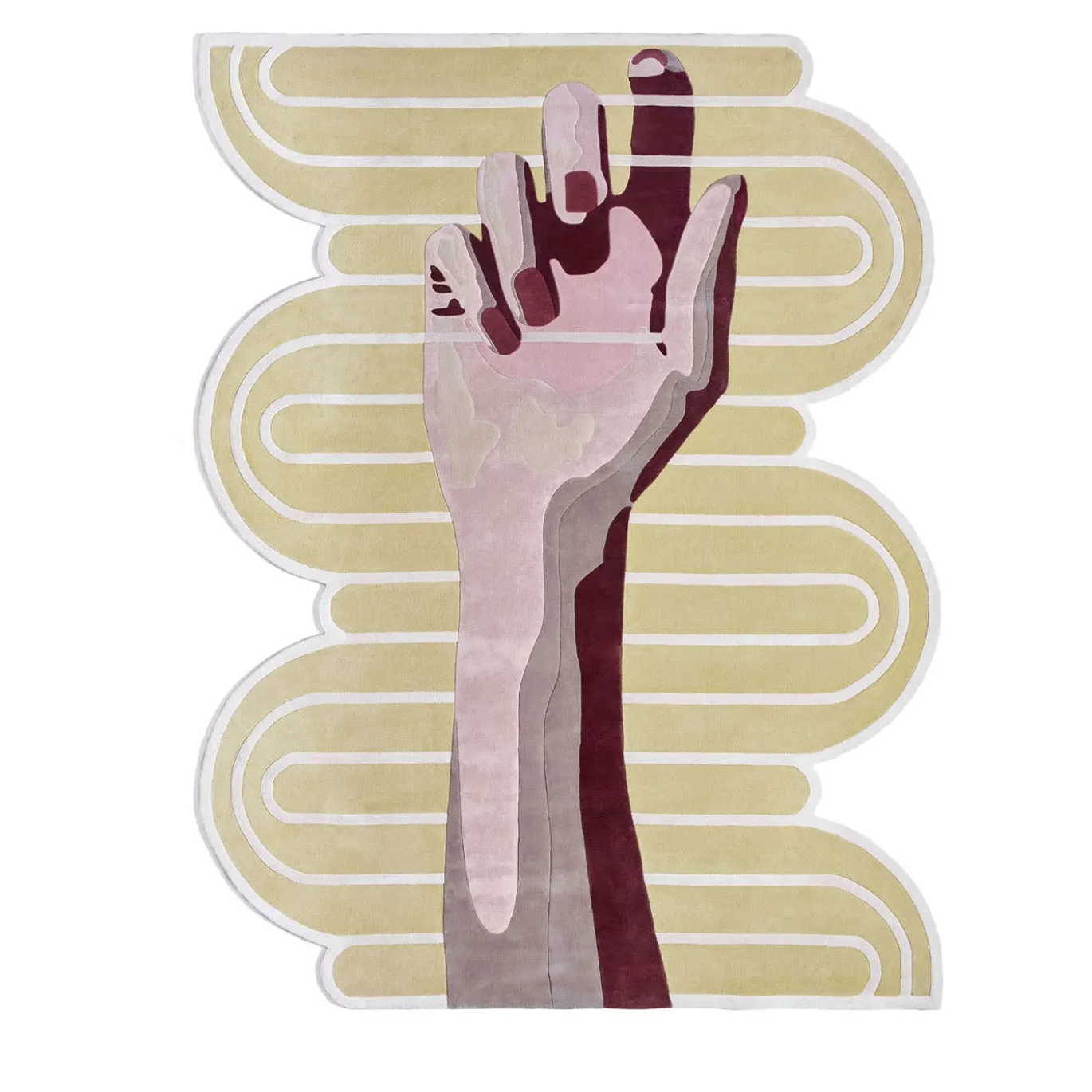 Tappeto Hands sinuous pebble