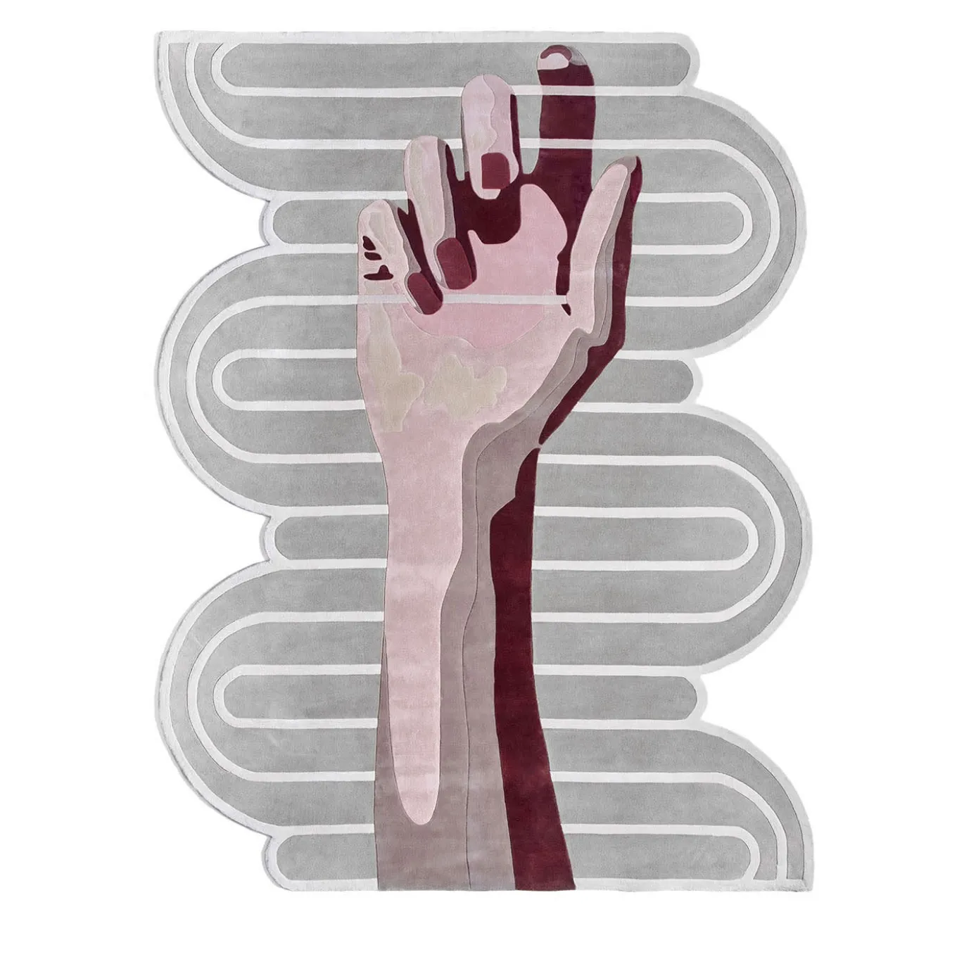 Tappeto Hands sinuous stone