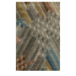 Tappeto Hidden Lines Classic Gray & Apricot trapuntato a mano