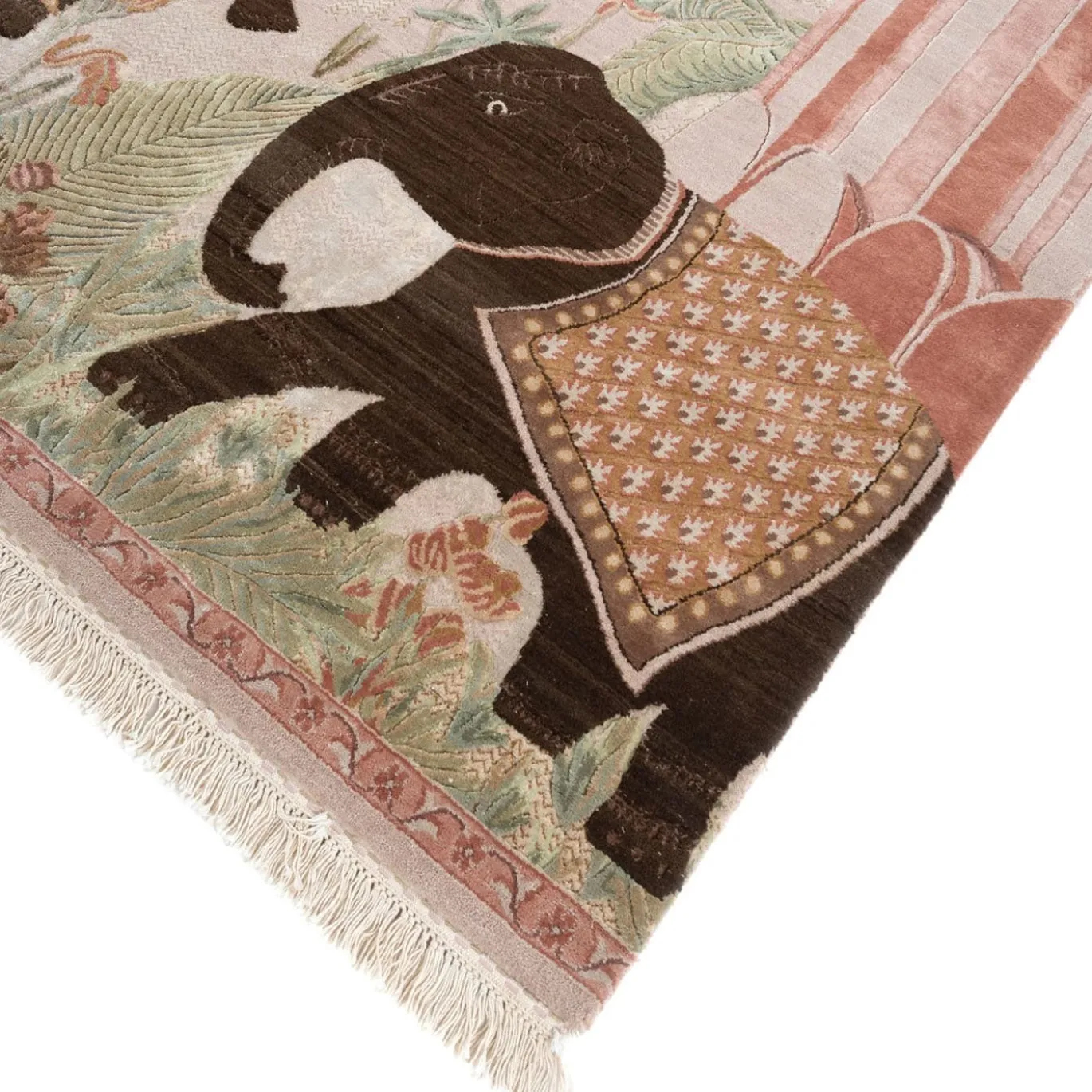 Tappeto Inde Rose Clay annodato a mano