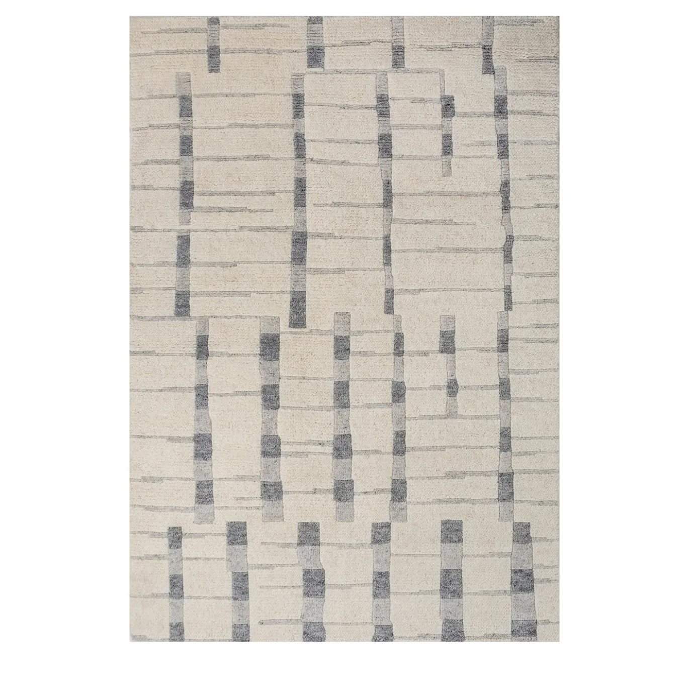 Tappeto in Lana Bianco Ardesia Charcoal